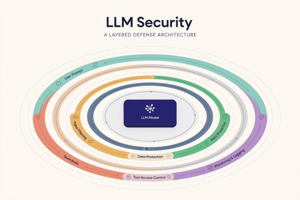 LLM application security checklist table for businesses