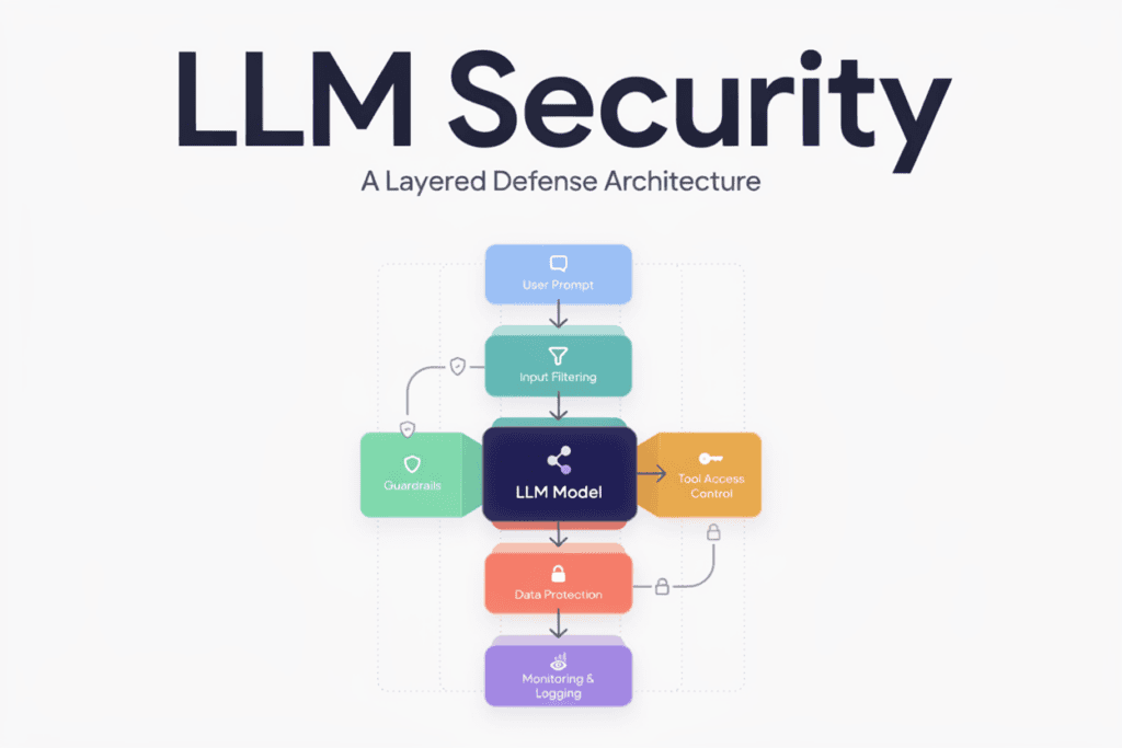 Diagram explaining what LLM security means for AI applications